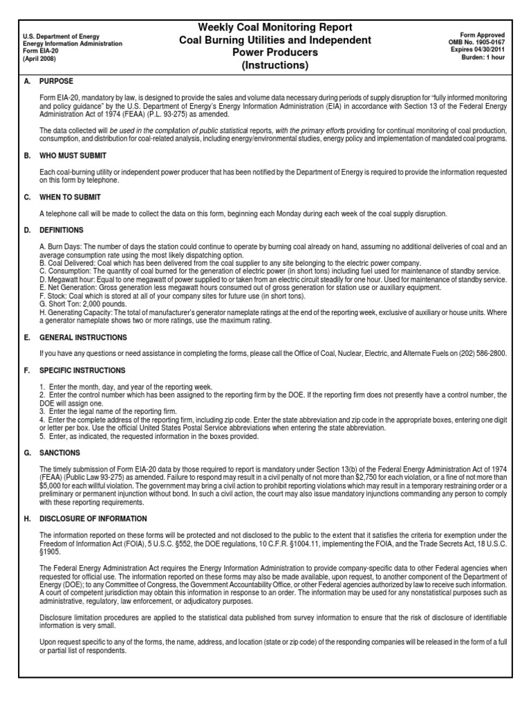 Weekly Coal Monitoring Report Coal Burning Utilities and Independent ...