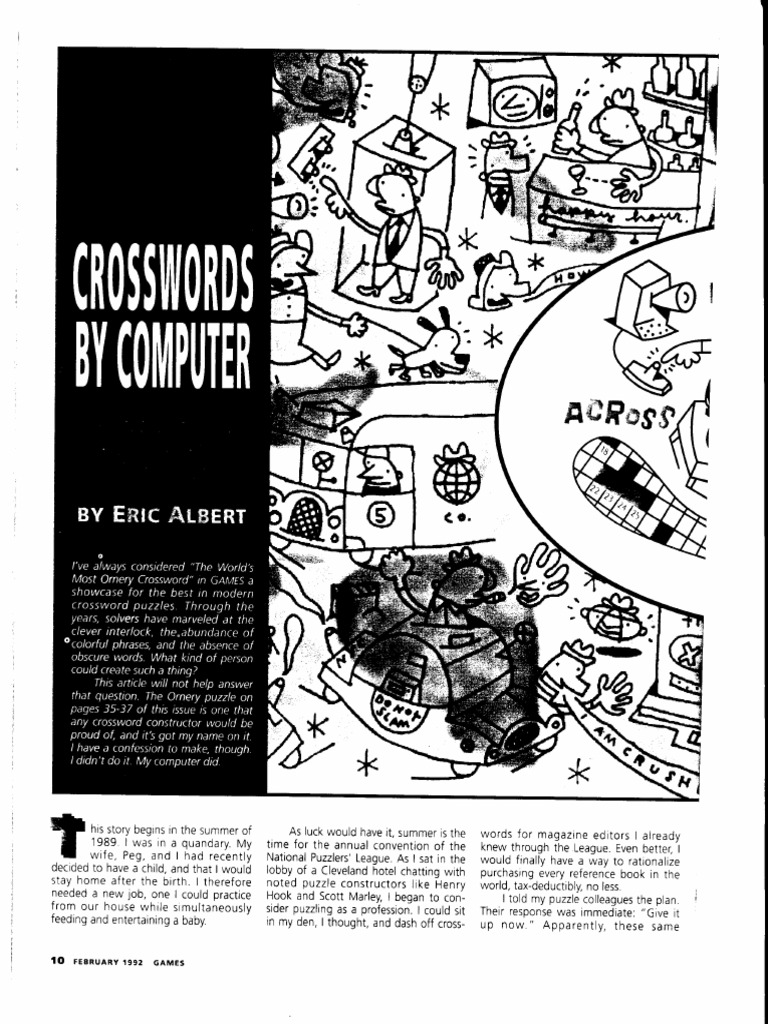 "Crosswords by ComputerOr 1,000 NineLetter Words A Day For Fun and
