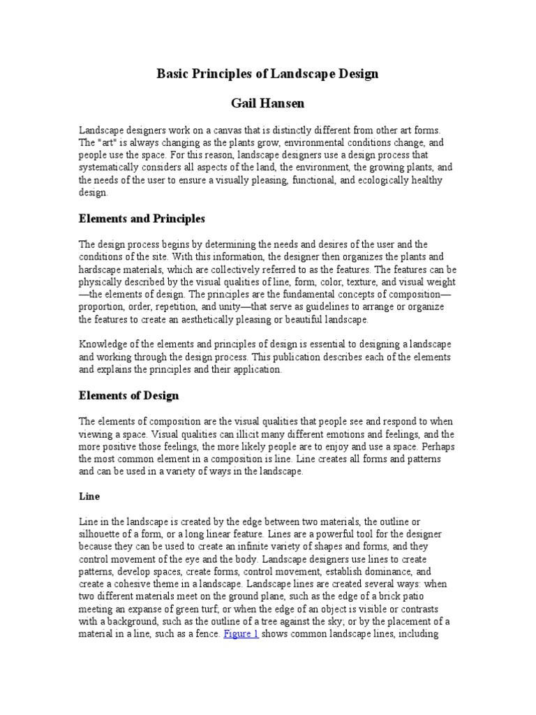 Principles of Landscape Design Explained | PDF | Composition (Visual ...