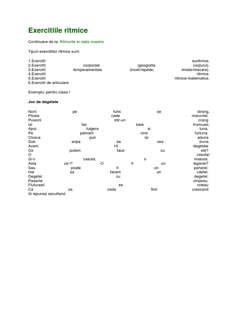 Exercitii Ritmice | PDF