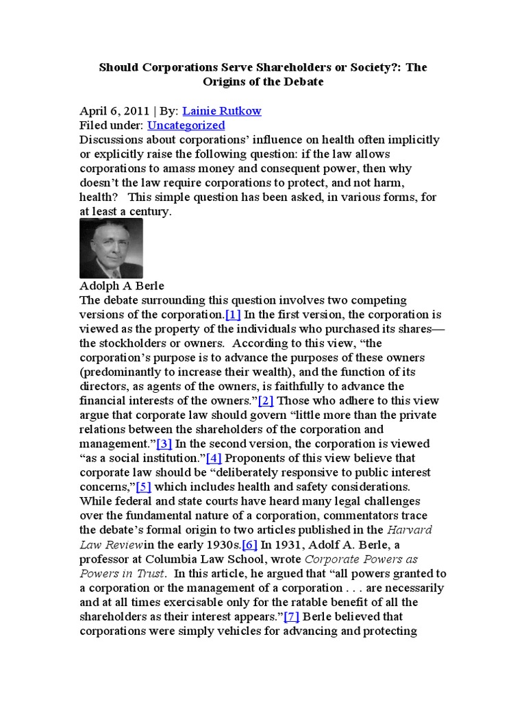 Berle Dodds Debate PDF