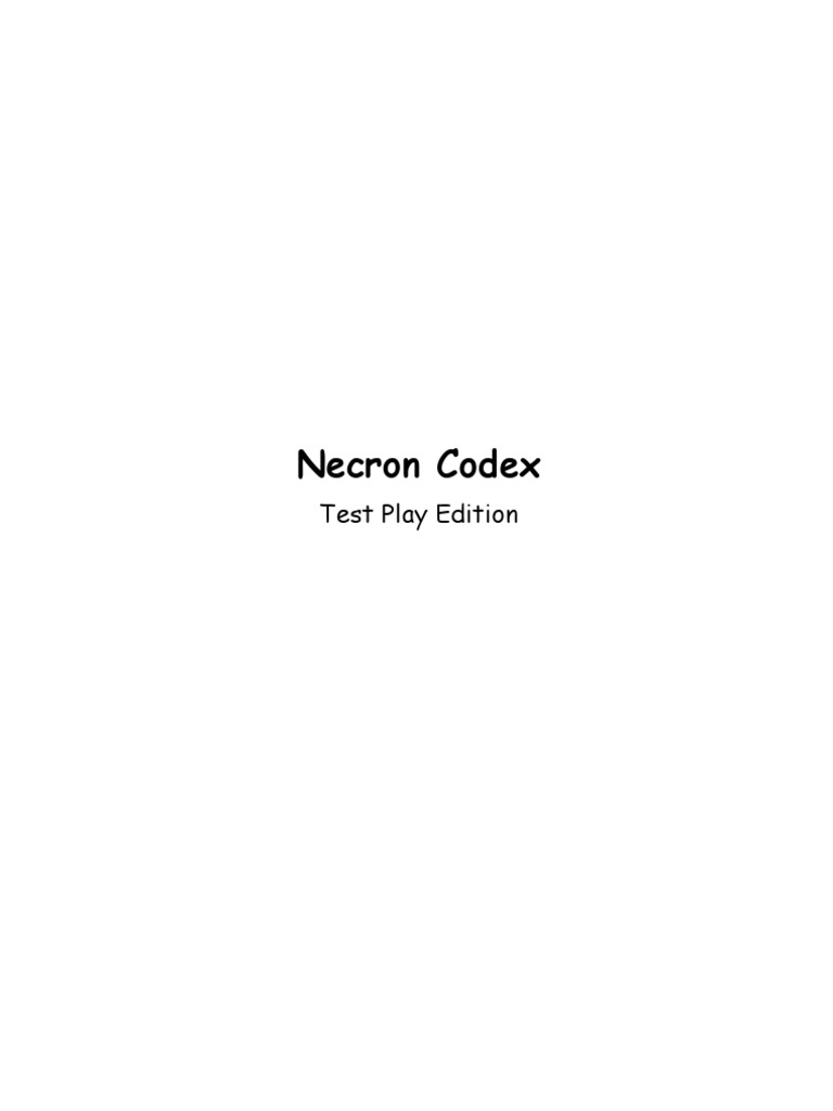 Necron Codex PDF Nature