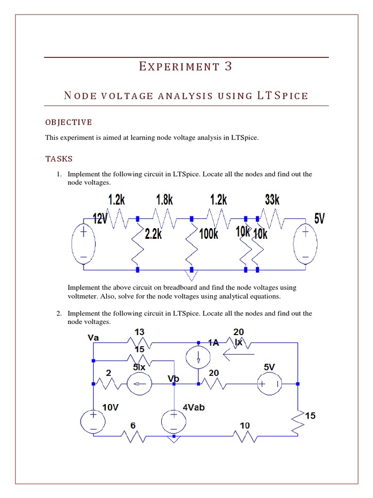 Node Voltage Analysis in LTSpice | PDF
