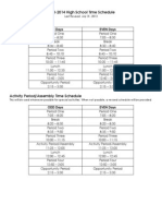 2013-2014 High School Time Schedule Regular Time Schedule: ODD Days EVEN Days