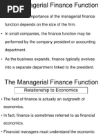 The Managerial Finance Function