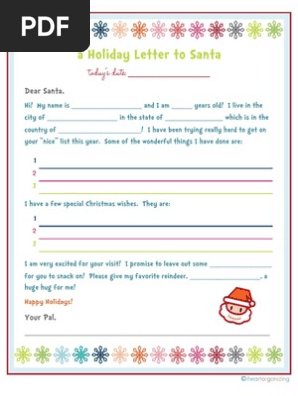 Letter to Santa Print Able