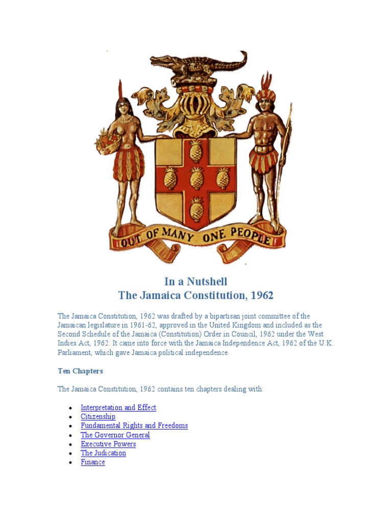 Jamaica Constitution in a Nutshell Parliament Of The United Kingdom (Government)