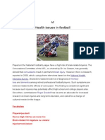 Health Issues in Football: Concussions Brain Injury National Health Interview Survey Memory Loss Dementia