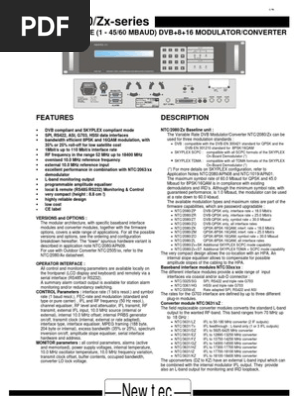 NTC/2080/Zx Series | PDF | Broadcast Engineering | Electronics