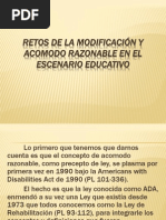 Retos de la modificación y acomodo razonable en el escenario educativo