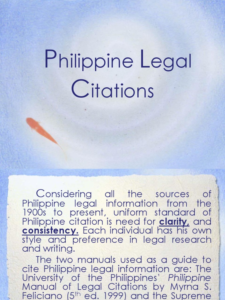 Philippine Legal Citation Guidelines | PDF | Citation | Constitution