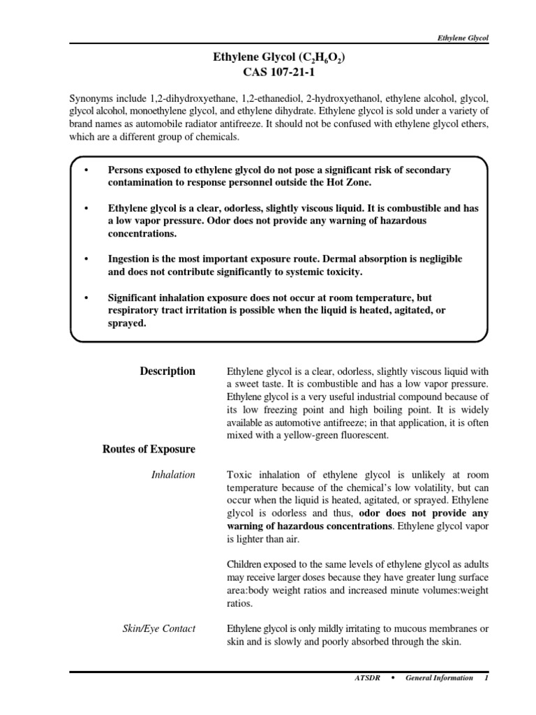 Ethylene Glycol PDF Clinical Medicine Medical Specialties