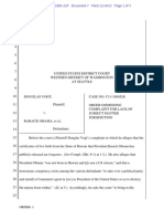 Vogt v Obama - Judge Robart Order - Obama ID Fraud Notice - 11/14/2013