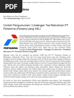 Download Contoh Pengumuman _ Undangan Tes Rekrutmen PT by Ikhsan Cahyo Utomo SN184640388 doc pdf