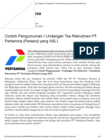 Download Contoh Pengumuman _ Undangan Tes Rekrutmen PT by Ikhsan Cahyo Utomo SN184640388 doc pdf