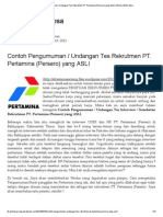 Contoh Pengumuman - Undangan Tes Rekrutmen PT