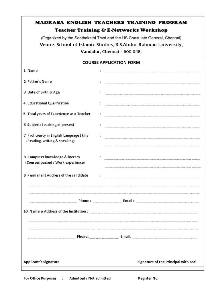 Madrasa English Teachers Training Programme PDF