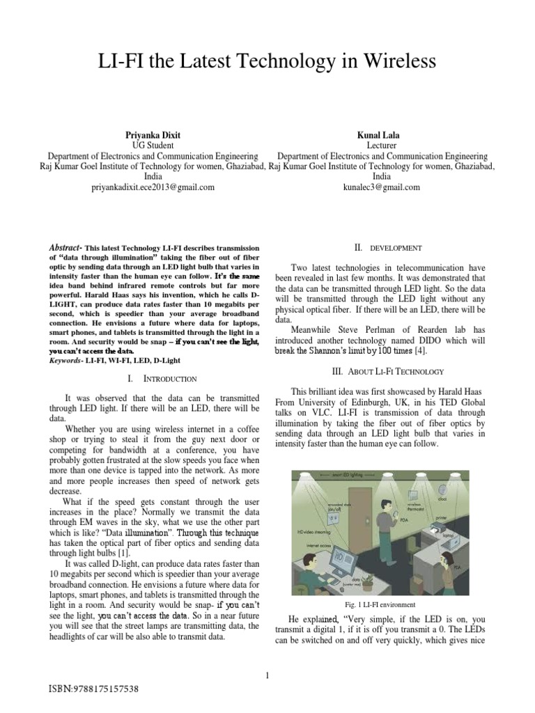 Understanding LI-FI Technology Basics | PDF | Light Emitting Diode ...