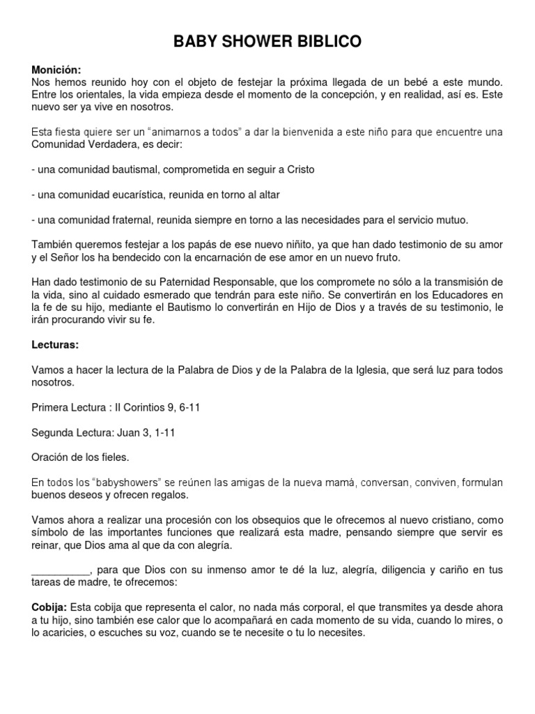 Baby Shower Biblico | PDF | eucaristía | Bautismo, image size:768x1024