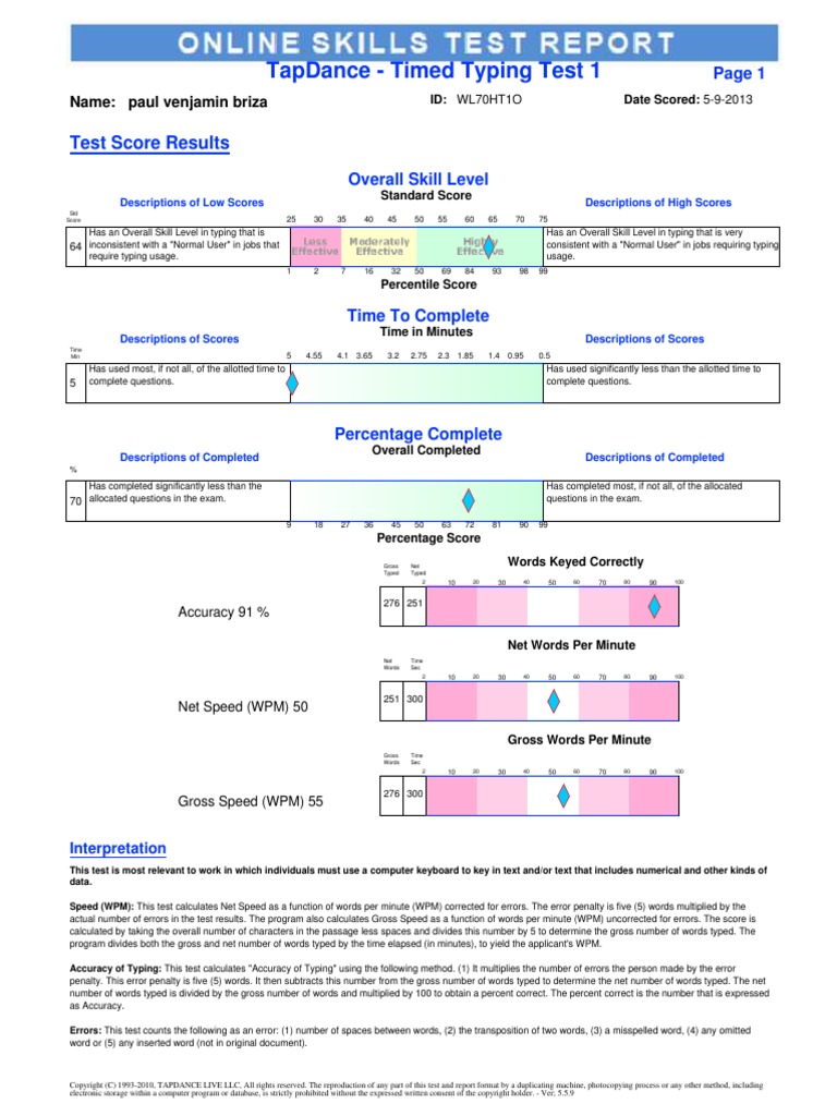 10-Minute Typing Test PDF Download | PDF
