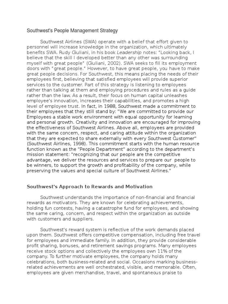 Strategic reports for southwest airlines image