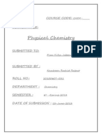 Physical Chemistry: Course Code: Course Title