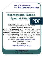 Tuitionn Rates for Rec. Dance