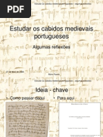 Estudar Os Cabidos Medievais Portugueses