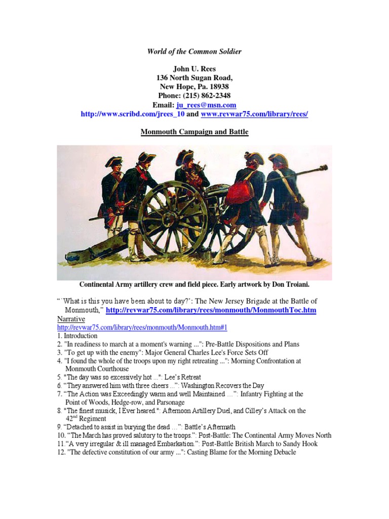 Articles On The Monmouth Campaign and Battle, June 1778 | PDF | Valley ...