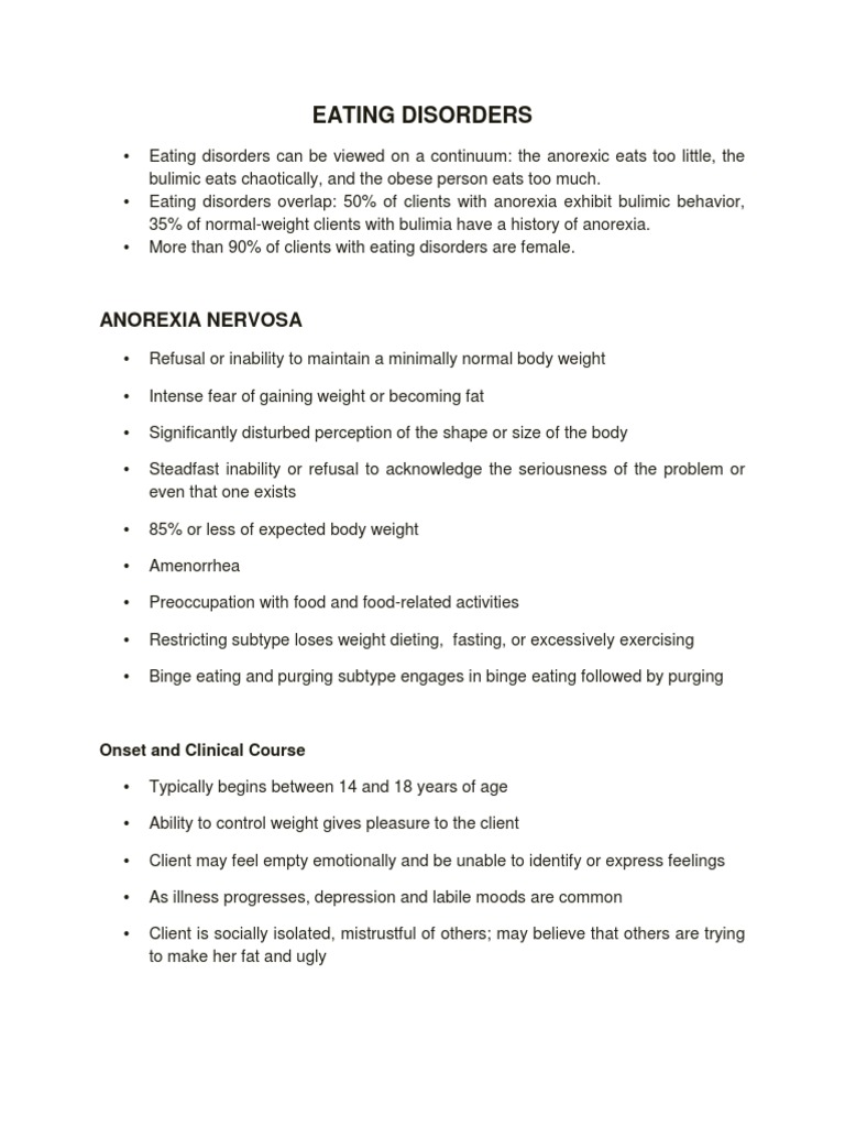 A Comprehensive Overview of Eating Disorders Assessment, Diagnoses, Treatment Modalities, and