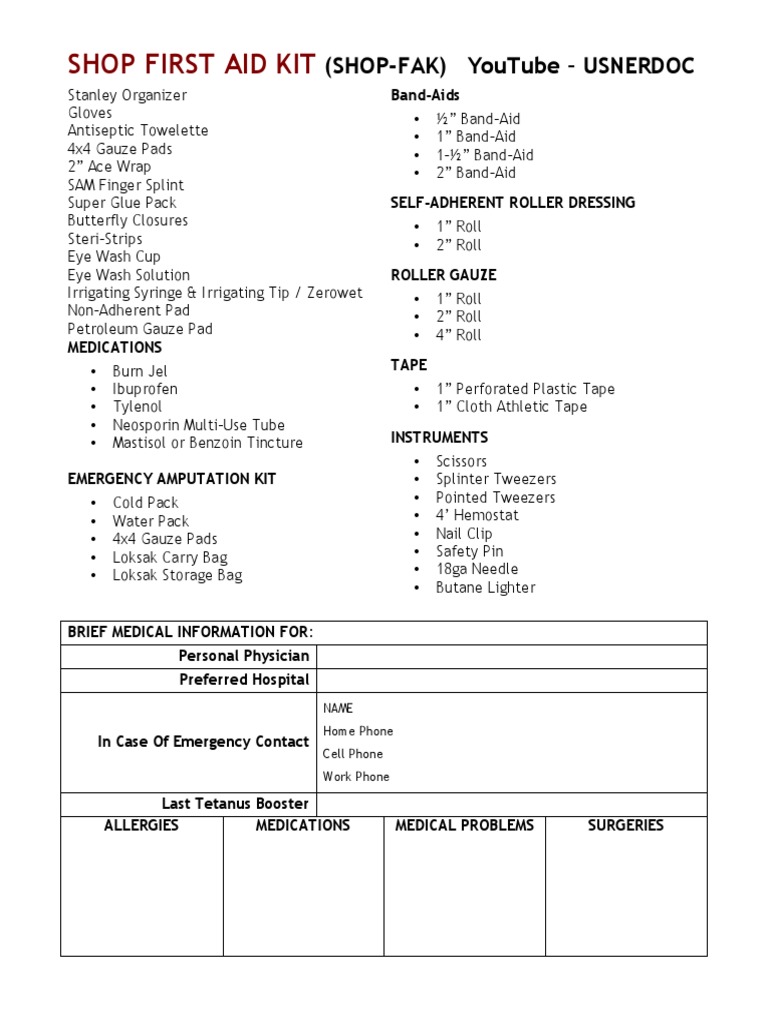 Comprehensive First Aid Kit Essentials | PDF
