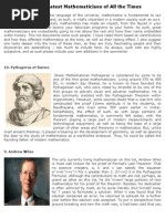 Famous Mathematicians and Their Contributions | PDF | Field ...