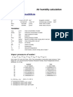 Air Humidity Calculation: Constants