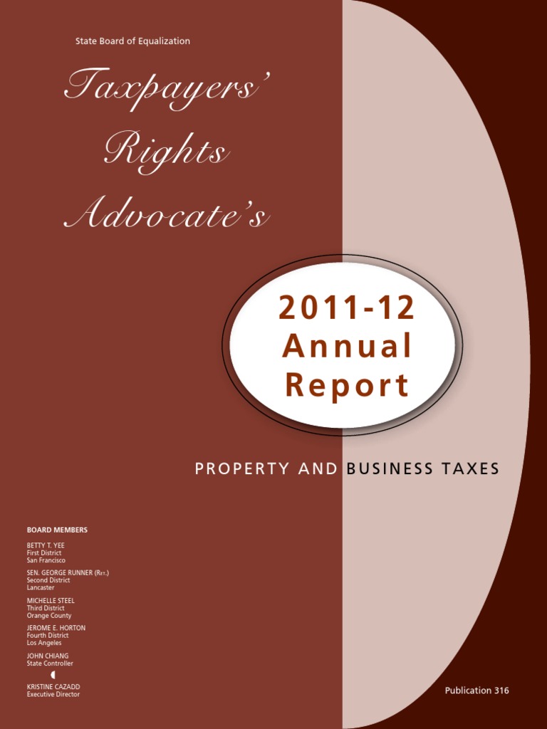 Taxpayers' Rights Advocate Report 2011-12 | PDF | Use Tax | Internal ...