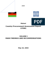 Country Procurement Assessment Report (CPAR) : Malawi