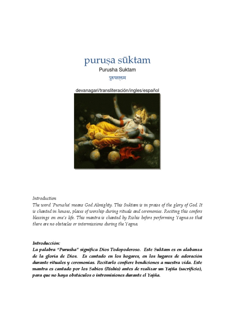 Purusha Suktam DTIE PDF | PDF | Literatura hindú | Filosofía hindú