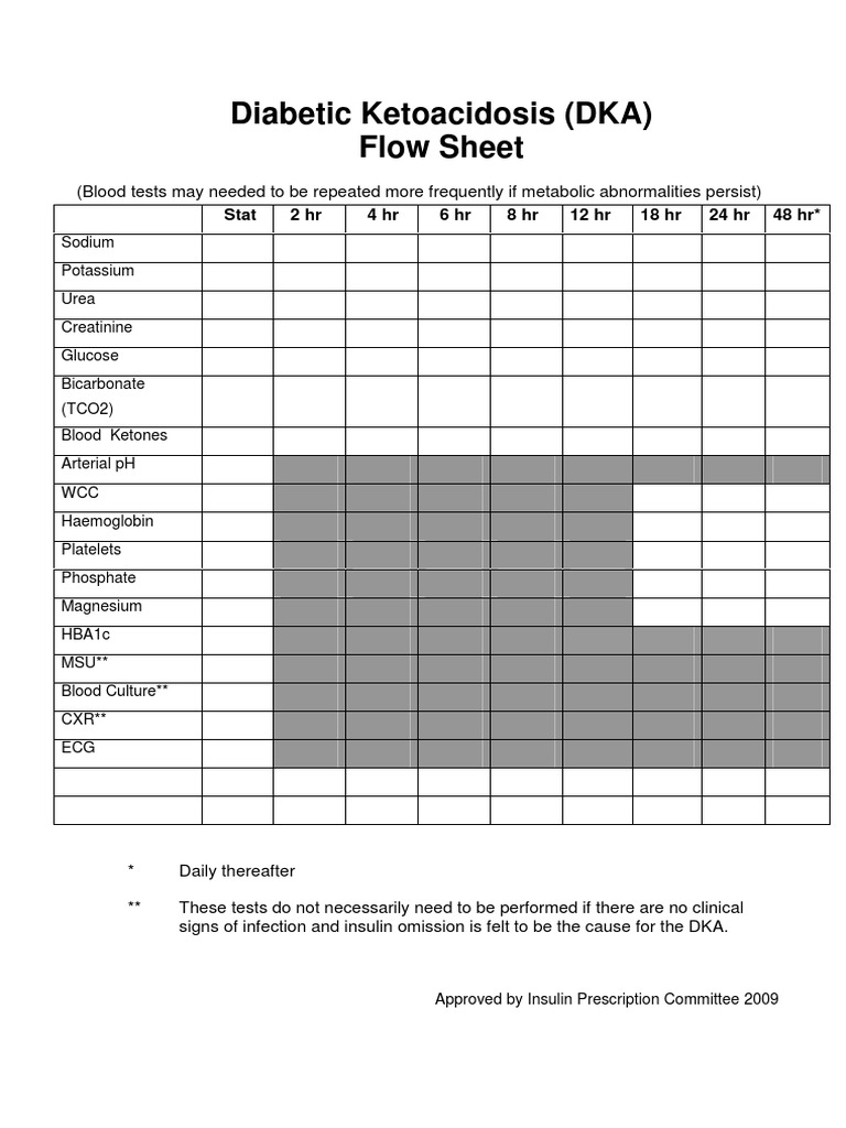 DKA Flow Sheet 09 | PDF