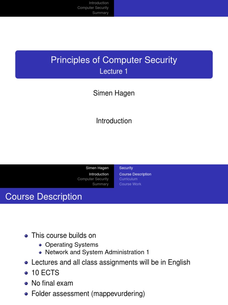 Principles of Computer Security: Simen Hagen | Download Free PDF ...