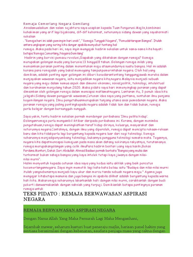 Remaja Cemerlang Negara Gemilang