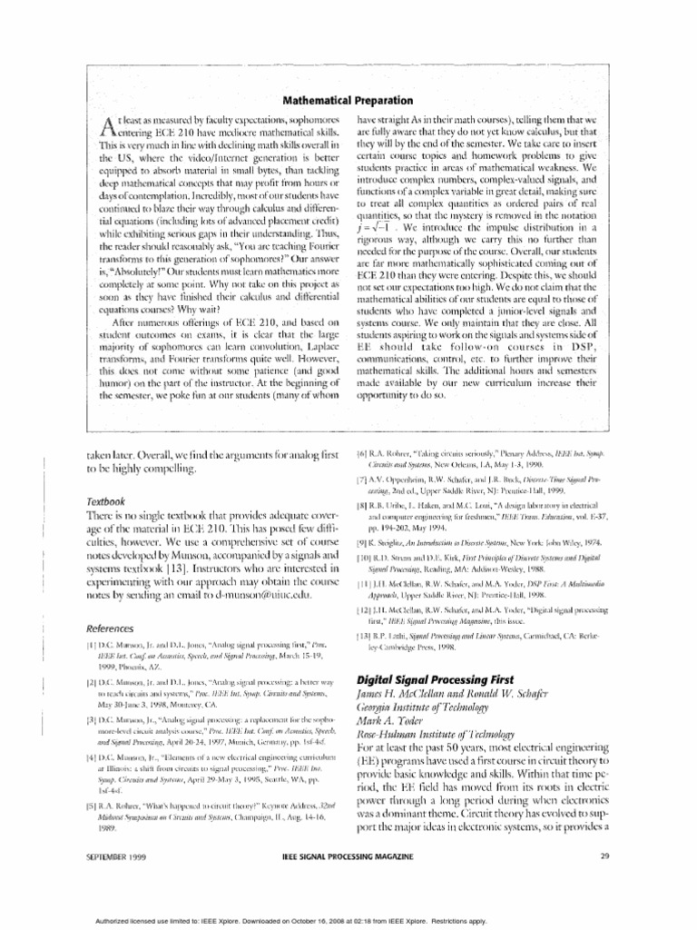 Signal Processing First PDF Signal (Electrical Engineering) Digital Signal Processing