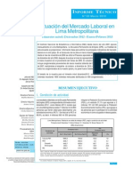 Situacion Del Mercado Laboral en Lima Metropolitana