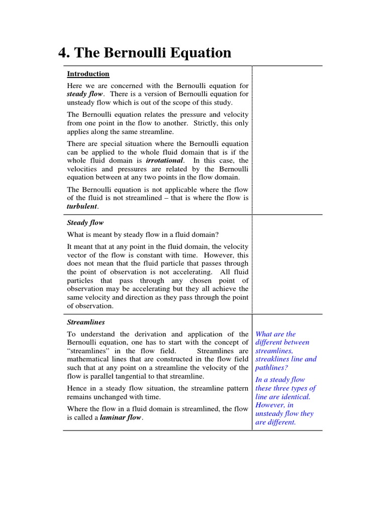 Understanding the Bernoulli Equation | PDF | Fluid Dynamics | Pressure