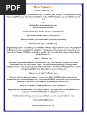 Doa Penutup Acara Pkk
