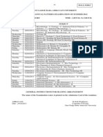 Science-S-2012sgbau Time Table PDF