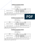 Fall Midterm Examination Schedule