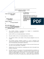 Appointment of Fiduciary Creditor & Debtor, Memorandum
