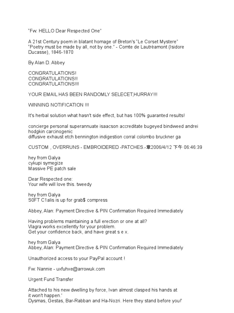 Email Poetry | PDF | Poetry