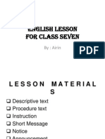 English Material For Class VII