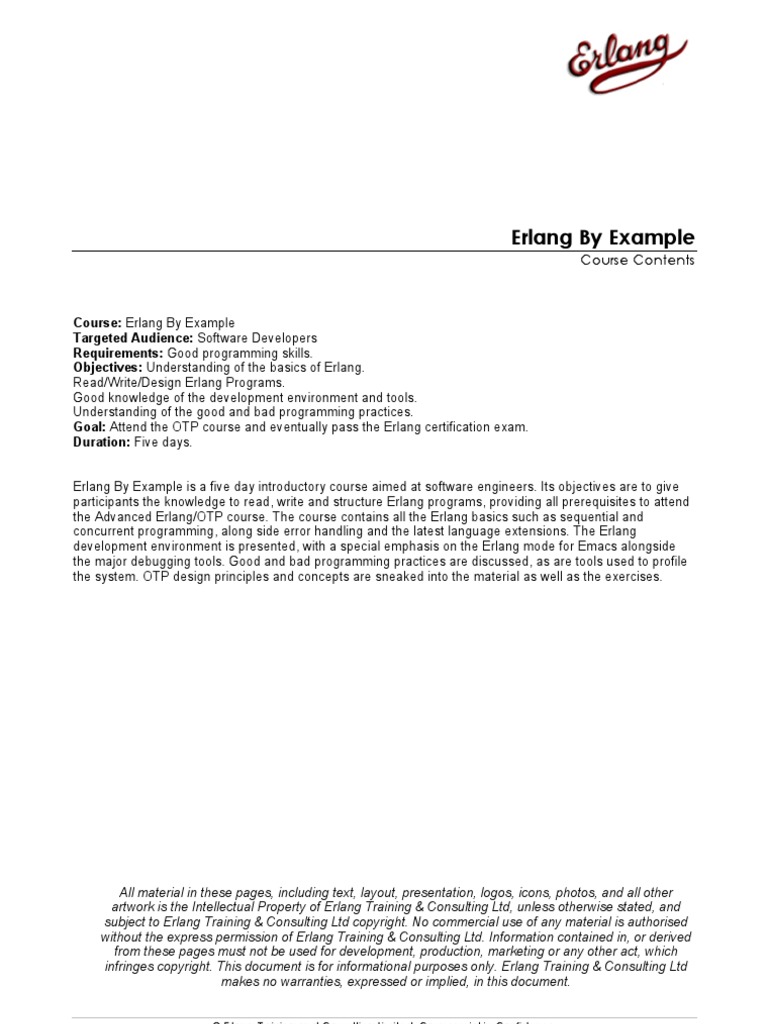 Erlang by Example PDF Message Passing Computer Programming