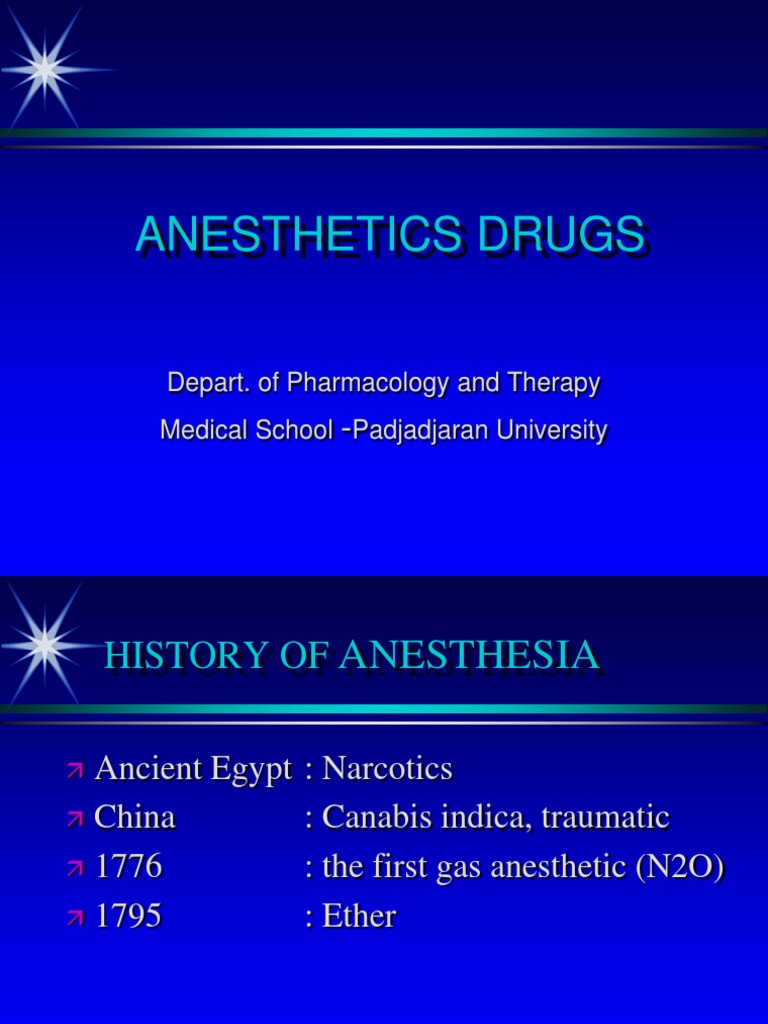 Anesthetic Drugs Pharmacology PDF Anesthesia Medical Treatments